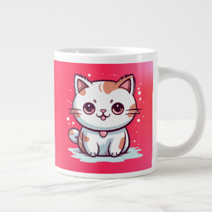 Lovely Cat Kawaii Style Clipart Large Coffee Mug