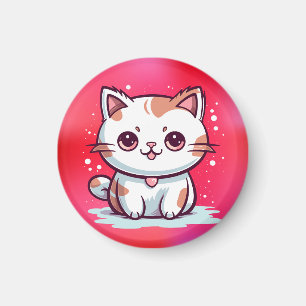 Lovely Cat Kawaii Style Clipart Magnet