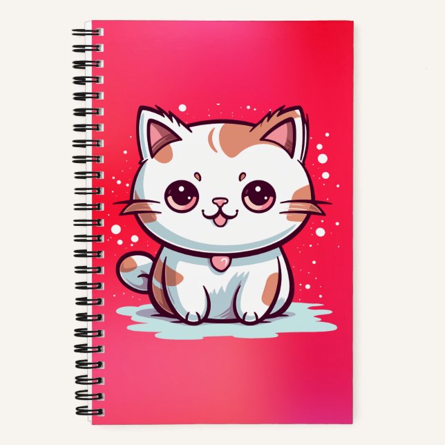 Lovely Cat Kawaii Style Clipart Notebook (Front)