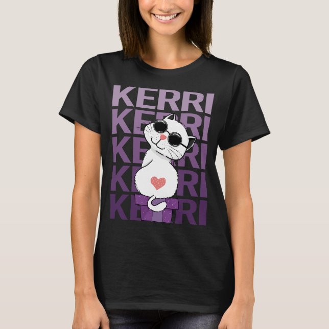 Lovely Cat - Kerri Name T-Shirt (Front)