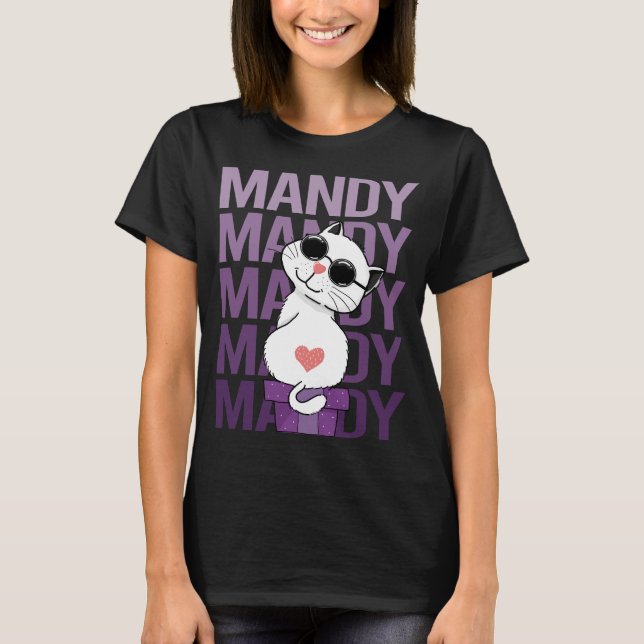 Lovely Cat - Mandy Name T-Shirt (Front)