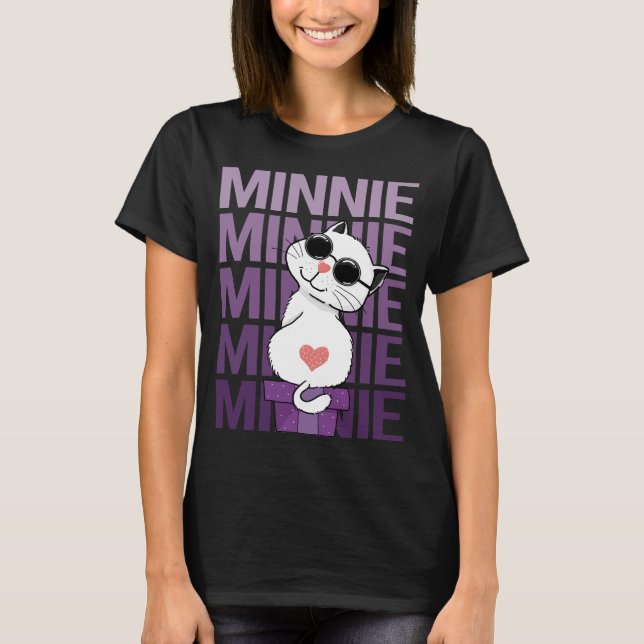 Lovely Cat - Minnie Name T-Shirt (Front)
