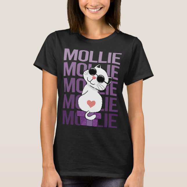 Lovely Cat - Mollie Name T-Shirt (Front)