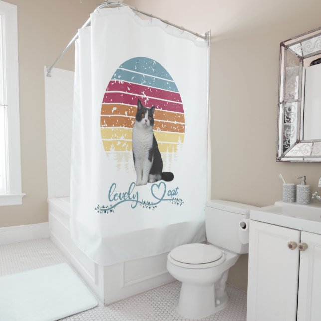 Lovely Cat Shower Curtain (In Situ)