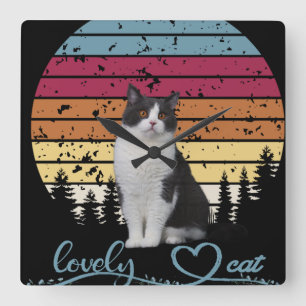 Lovely Cat Square Wall Clock