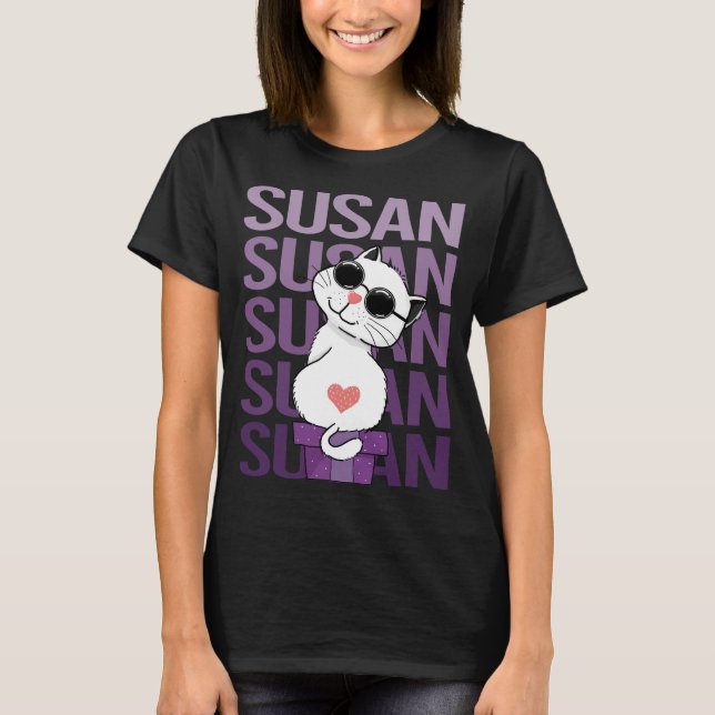 Lovely Cat - Susan Name T-Shirt (Front)