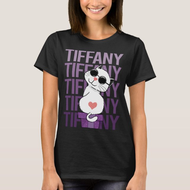 Lovely Cat - Tiffany Name T-Shirt (Front)