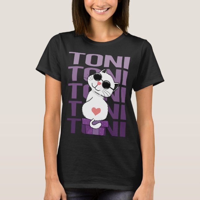 Lovely Cat - Toni Name T-Shirt (Front)