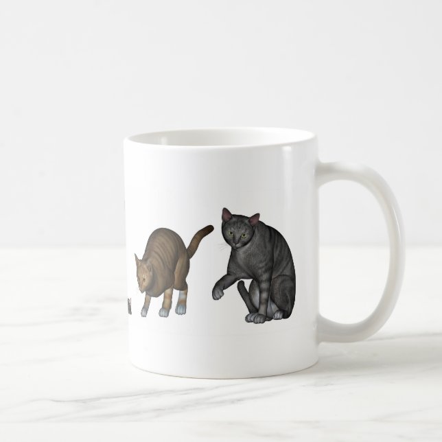 Lovely Cats And One Mouse Coffee Mug (Right)