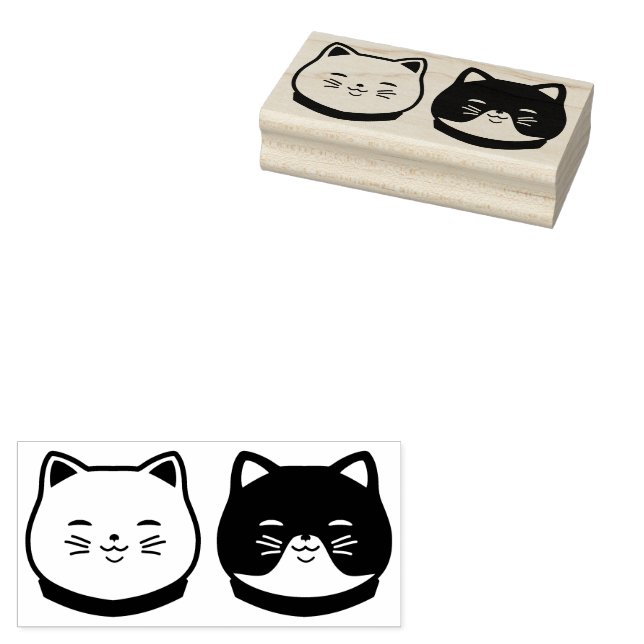 Lovely  Cats Rubber Stamp (Stamped)