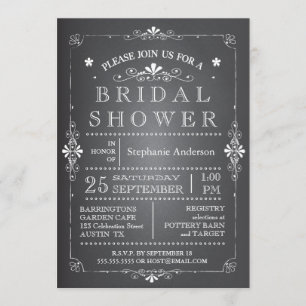 Lovely Chalkboard Bridal Shower Invitation