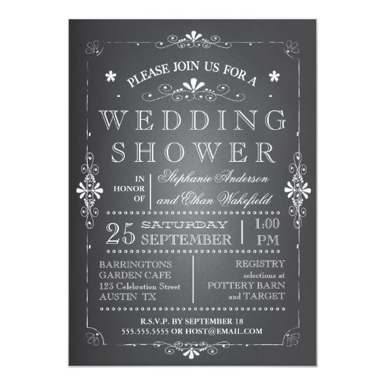Lovely Chalkboard Couples Wedding Shower Card