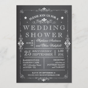 Lovely Chalkboard Couples Wedding Shower Invitation