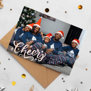 Lovely Cheers Script New Year's Photo Holiday Card