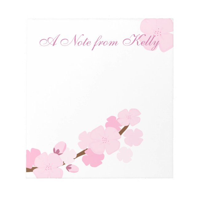 Lovely Cherry Branch Notepad (Front)