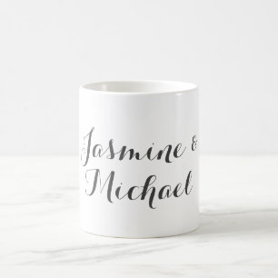 Lovely Chic Calligraphy Couple Names  Coffee Mug