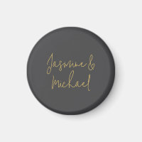 Lovely Chic Calligraphy Couple Names Grey & Gold