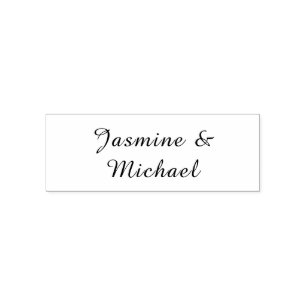 Lovely Chic Calligraphy Couple Names Minimalist Self-inking Stamp