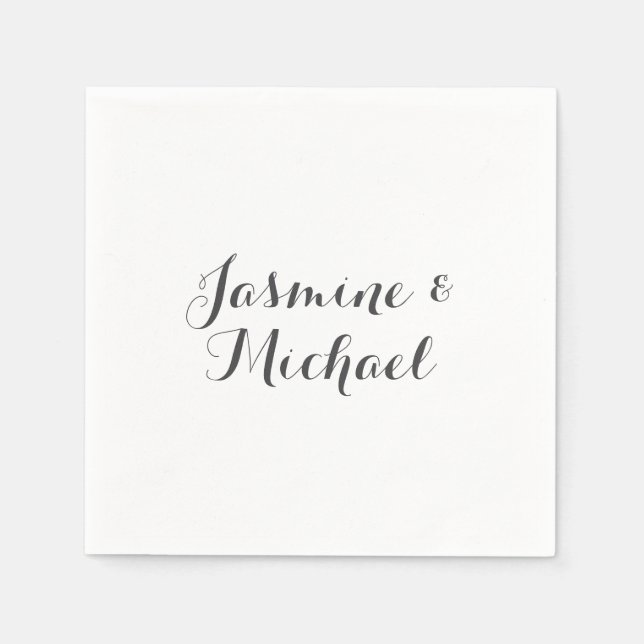 Lovely Chic Calligraphy Couple Names  Napkin (Front)