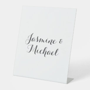 Lovely Chic Calligraphy Couple Names Pedestal Sign