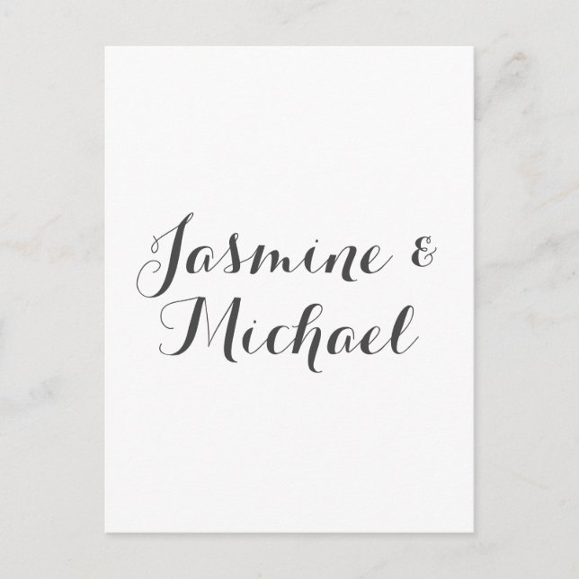 Lovely Chic Calligraphy Couple Names  Postcard (Front)