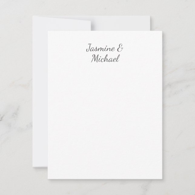 Lovely Chic Calligraphy Couple Names Wedding RSVP Card (Front)