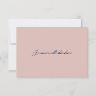 Lovely Chic Calligraphy Name Rose Gold Colour RSVP Card