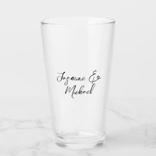 Lovely Chic Calligraphy Names Weddings Glass