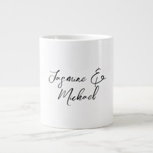 Lovely Chic Calligraphy Names Weddings Large Coffee Mug