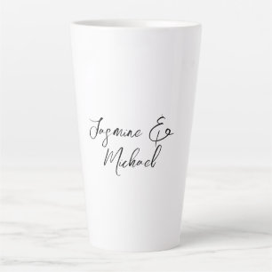 Lovely Chic Calligraphy Names Weddings Latte Mug