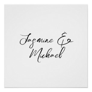 Lovely Chic Calligraphy Names Weddings Poster