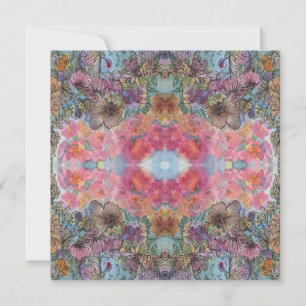 Lovely Chic Flower Garden Watercolor Painting  Card