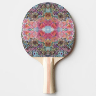 Lovely Chic Flower Garden Watercolor Painting Ping Pong Paddle
