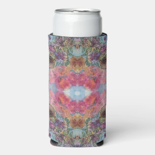Lovely Chic Flower Garden Watercolor Painting Seltzer Can Cooler