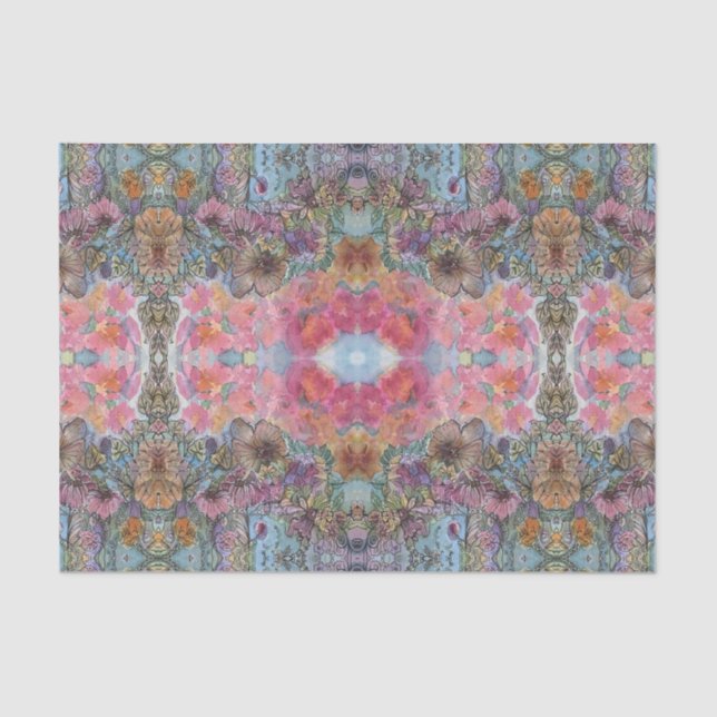 Lovely Chic Flower Garden Watercolor Painting  Tissue Paper (Front)