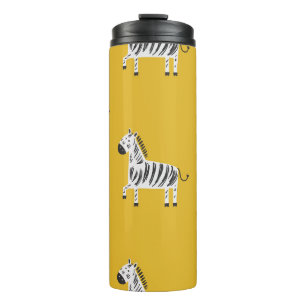 Lovely children's seamless pattern with zebras thermal tumbler