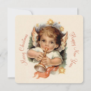Lovely Christmas angel with trumpet CC1035 Holiday Card