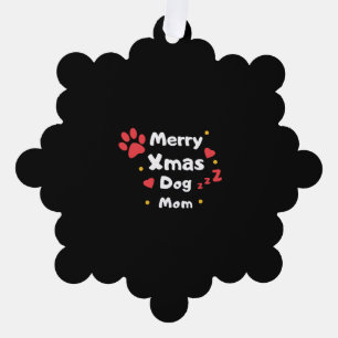 Lovely Christmas Dog Mum Tree Decoration Card