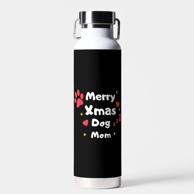 Lovely Christmas Dog Mum Water Bottle (Front)