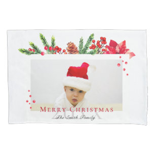 Lovely Christmas Frame Personalised Photo Pillowcase