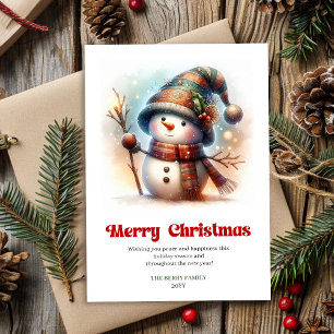 Lovely Christmas snowman classic kids holiday card