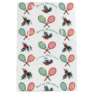 Lovely 🎄Christmas 🎾tennis  Medium Gift Bag