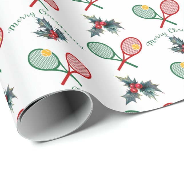 Lovely 🎄Christmas 🎾tennis  Wrapping Paper (Roll Corner)