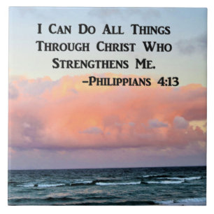 LOVELY CLOUDS PHILIPPIANS 4:13 CERAMIC TILE