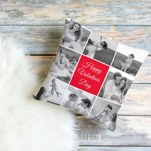 Lovely Collage Couple Photo & Happy Valentines Day Cushion (Creator Uploaded)