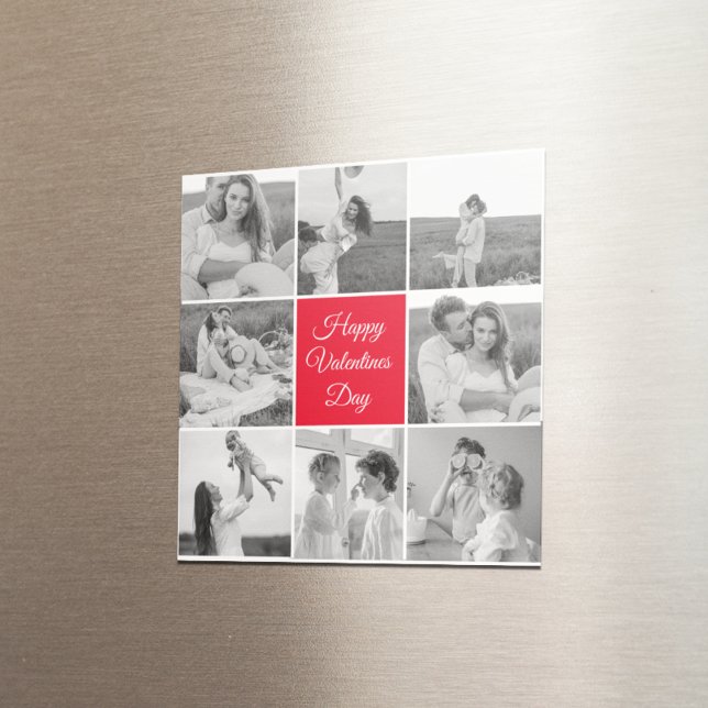 Lovely Collage Couple Photo & Happy Valentines Day Magnet (Creator Uploaded)