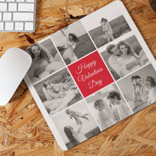 Lovely Collage Couple Photo & Happy Valentines Day Mouse Mat