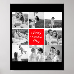 Lovely Collage Couple Photo Happy Valentines Day T Poster