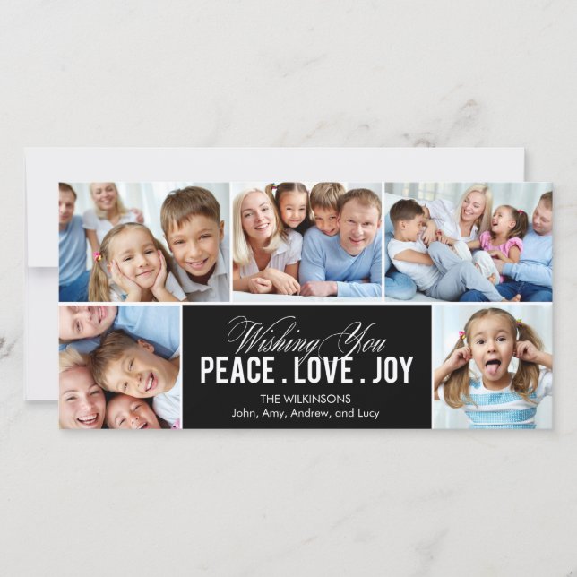 Lovely Collage Holiday Photo Card (Front)