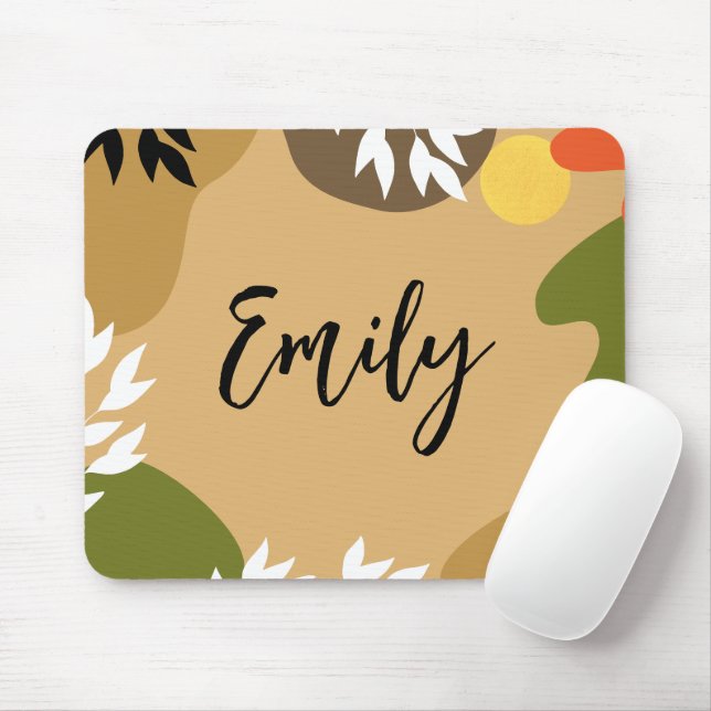 Lovely colourful abstract Monogram Colour matching Mouse Mat (With Mouse)